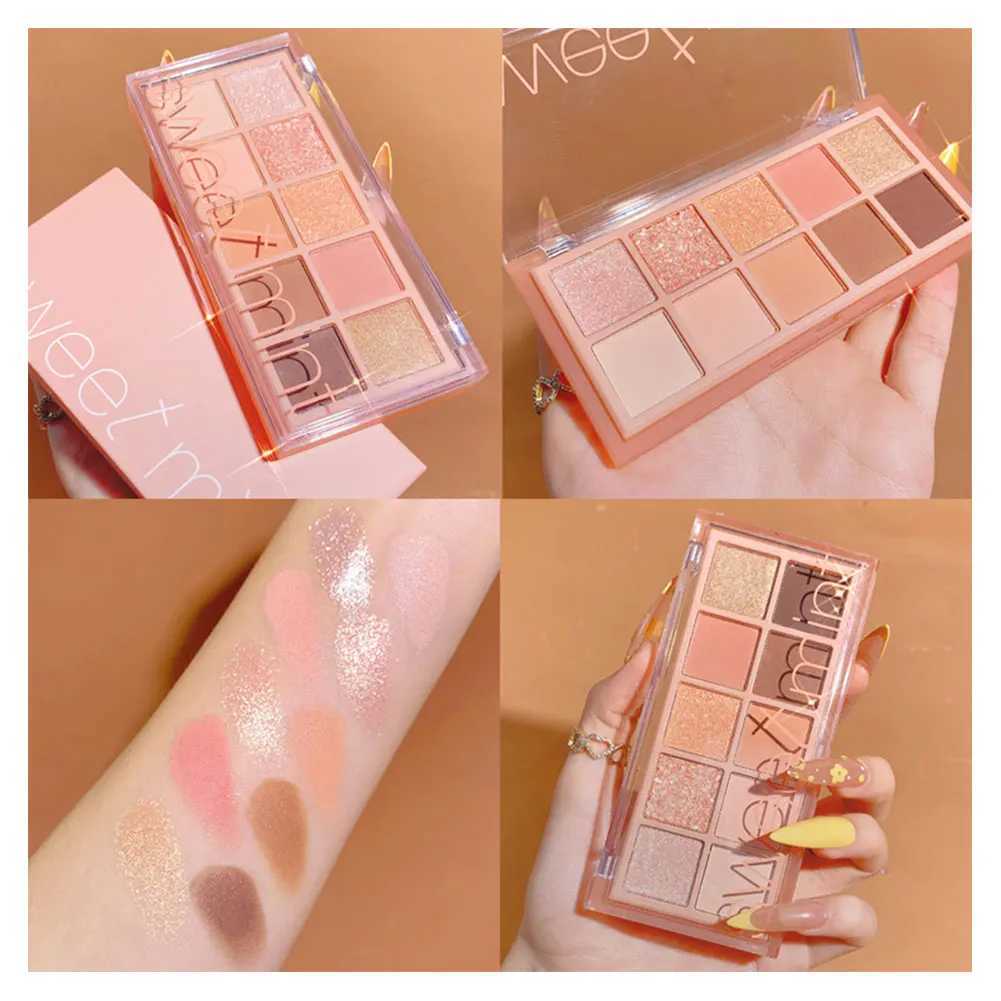 10 Colors Eyeshadow Pearly Matte Earth Color Eyeshadow Palette Shiny Sequins Eye Shadow Eye Pigments Long Lasting MakeupCL240812