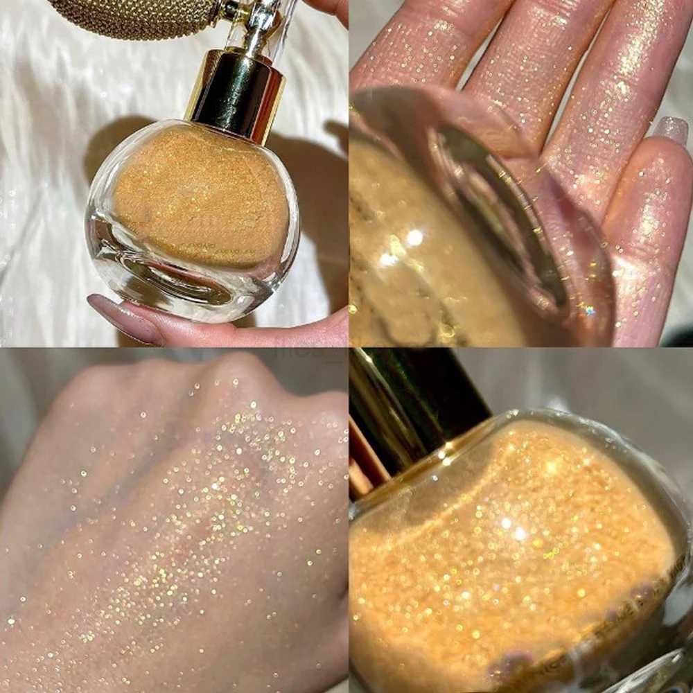 4 colors high gloss powder sprayed with low gloss glitter powder used for face body pearl white high gloss glitter W240812