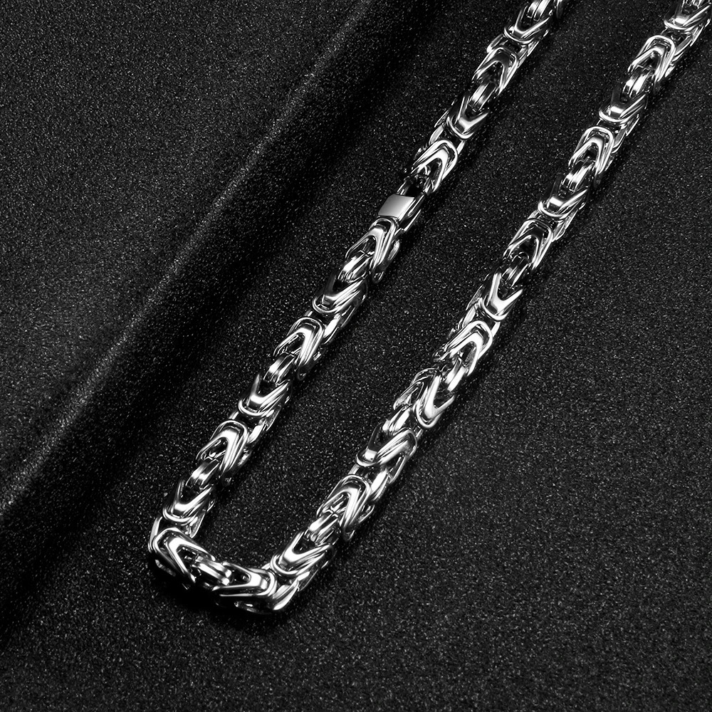 Stainless steel Byzantine chain necklace mens gold silver hiphop party jewelry gift selling 240807wtt - view 5
