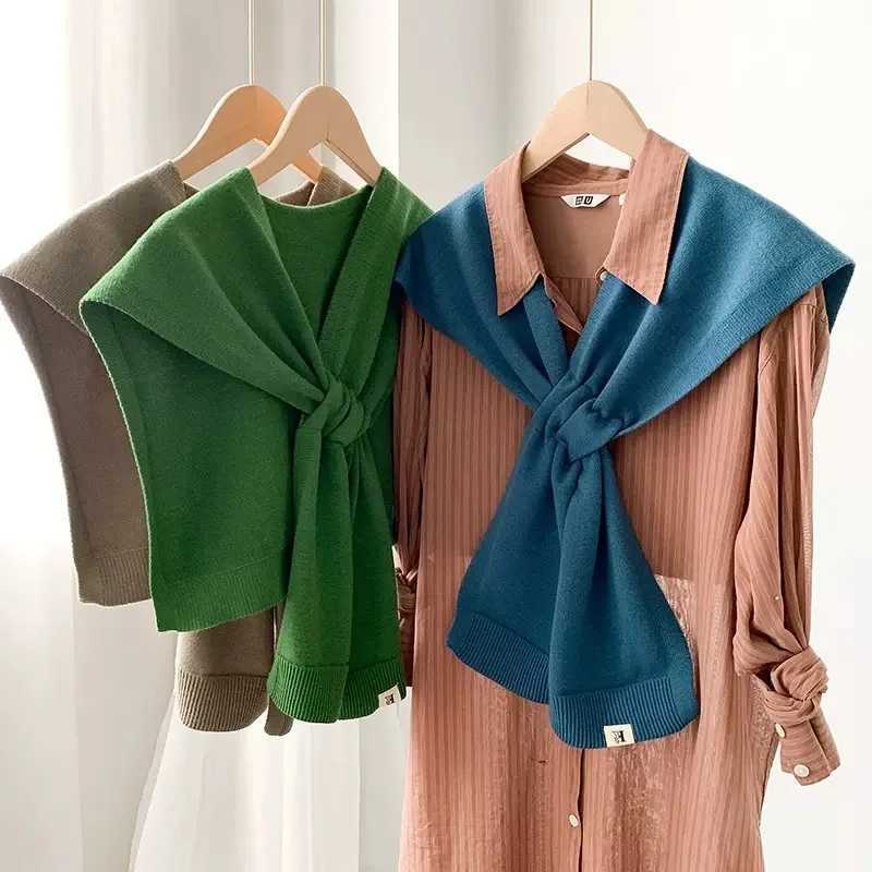 Korean Knitted Shaver Womens Autumn/Winter Air Conditioning Room Knitted Cross Shaver Fashion W240810