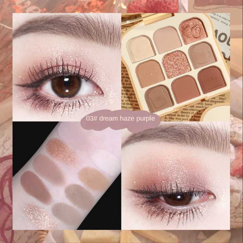 NOVO Toast 9 Colors Matte Eyeshadow Palette lescent Eye Plate Cute Makeup Palette Female Cosmetic Lasting Nature BeautyW241212