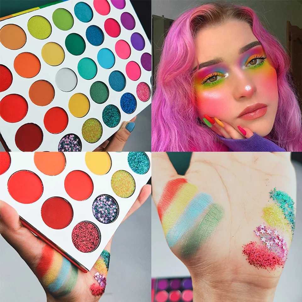 35 color rainbow eye shadow palette practical safe lightweight makeup waterproof shimmering dreamy eye shadow palette ldren stageW241212
