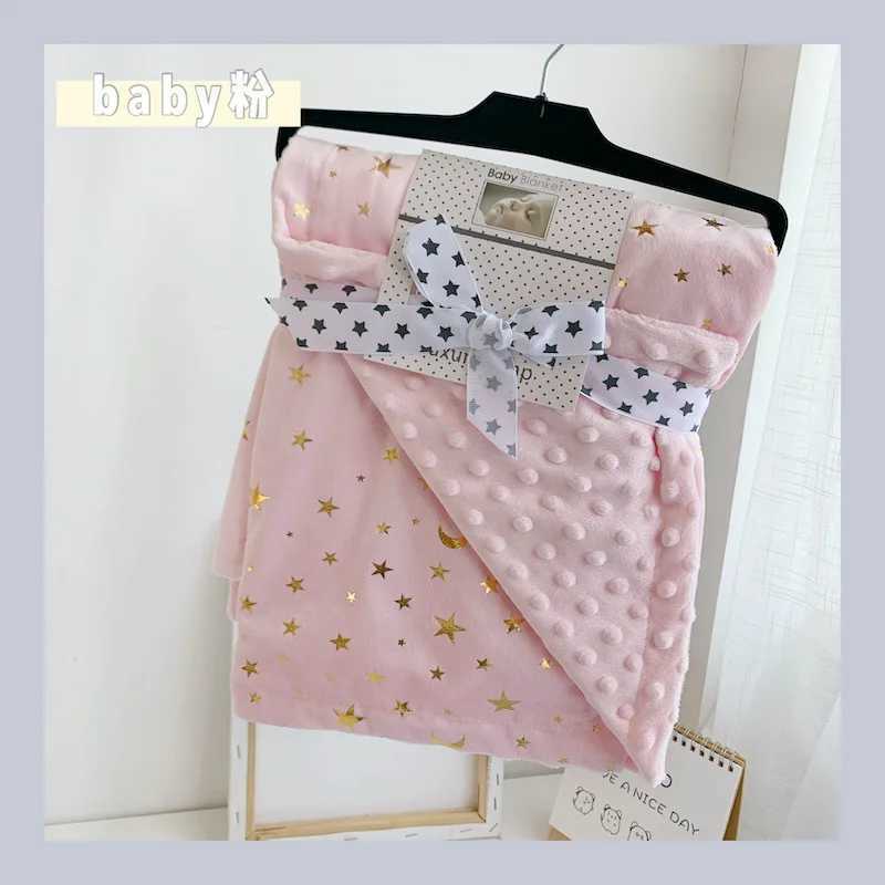 Baby blanket winter soft wool baby stroller cover comfortable bedding baby bed swaddle packaging thick wool baby blanketW240810