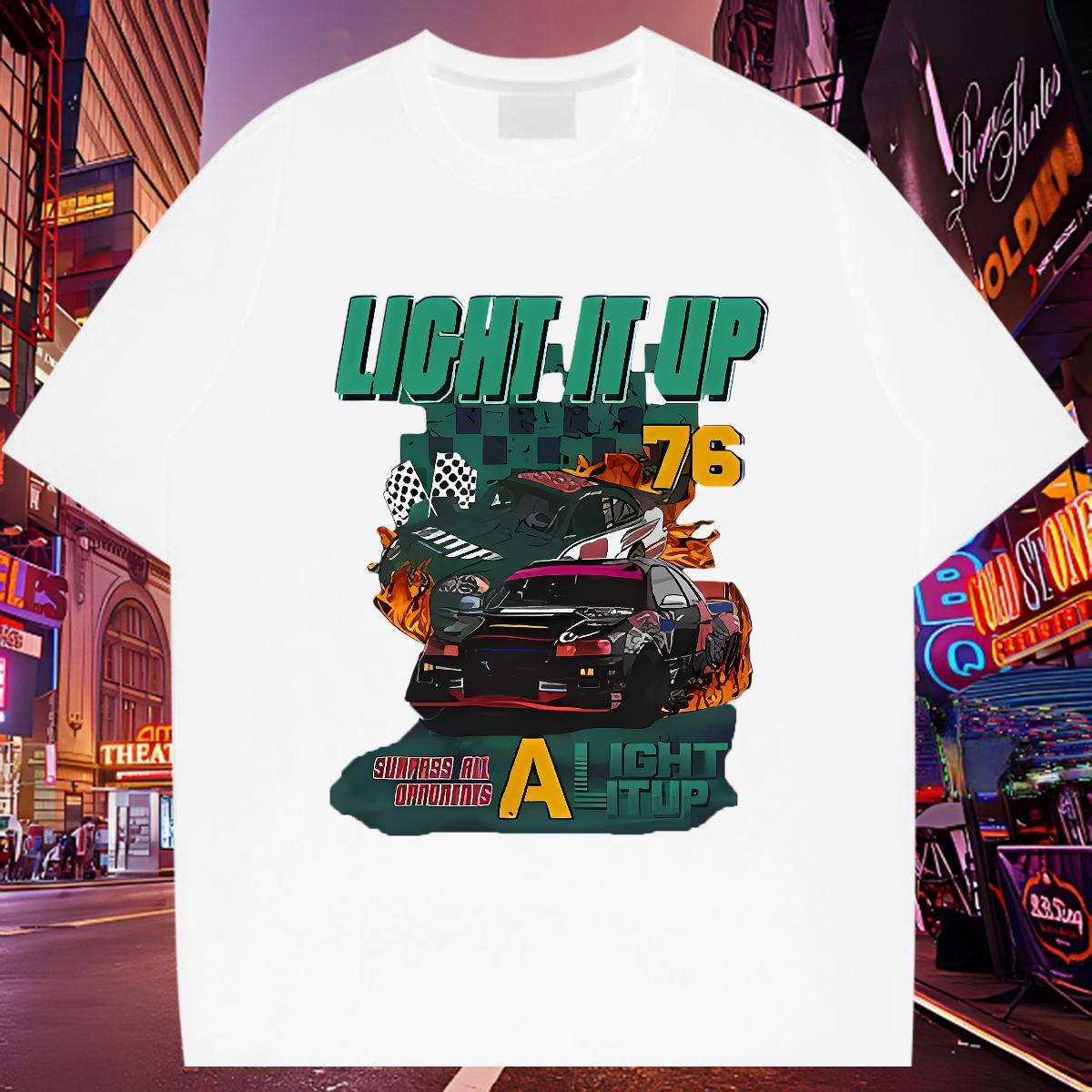 2024 DIY T Shirt For Man car Tops 230g 100% Cotton Daily Outfit High Quality Black White Short Sleeve Soft Men Tops Tees