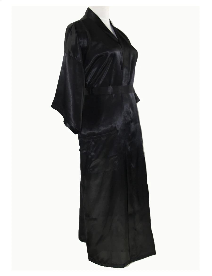 Arrival Chinese Men Rayon Silk Nightgown Traditional Japanese Yukata Kimono Gown With Belt Plus Size S-XXXL NM011 240812