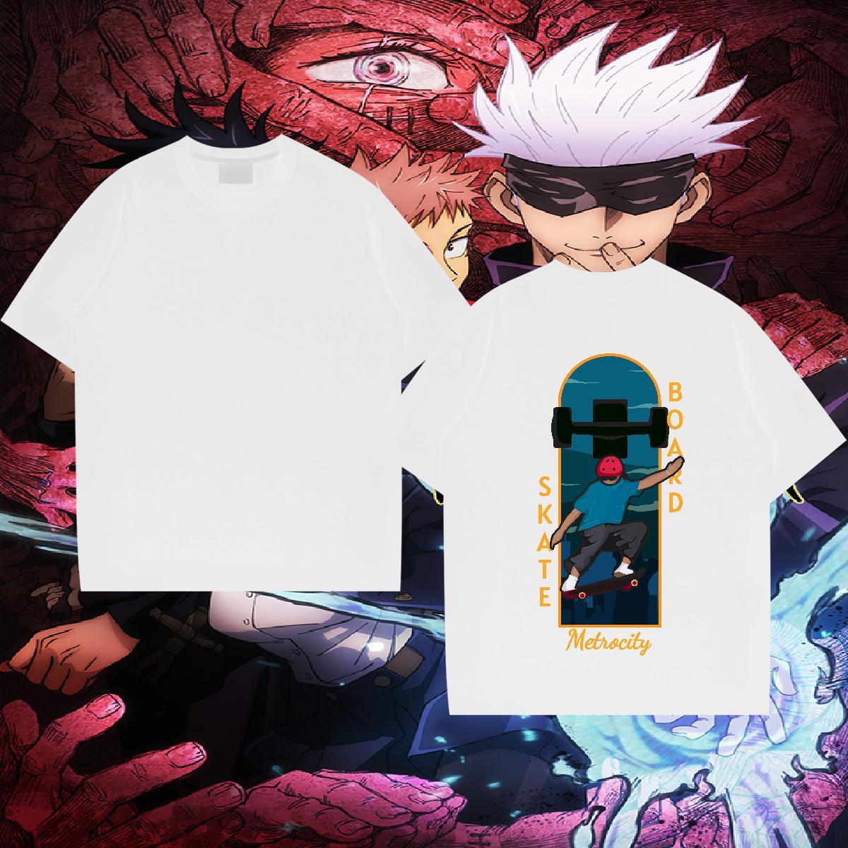 2024 New T shirt skateboarding Tee Shirt 230g 100% Cotton Summer Casual TOP Quality DIY Breathable Crew Neck Tshirts