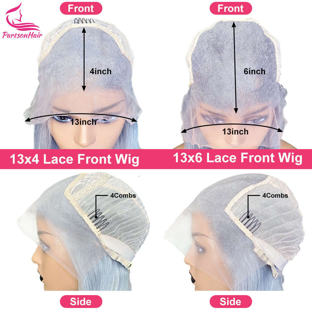Color Body Wave 13X4 HD Front Wig Brazilian Colored Blue Human Hair For Women Remy Preplucked Lace Frontal Wigs
