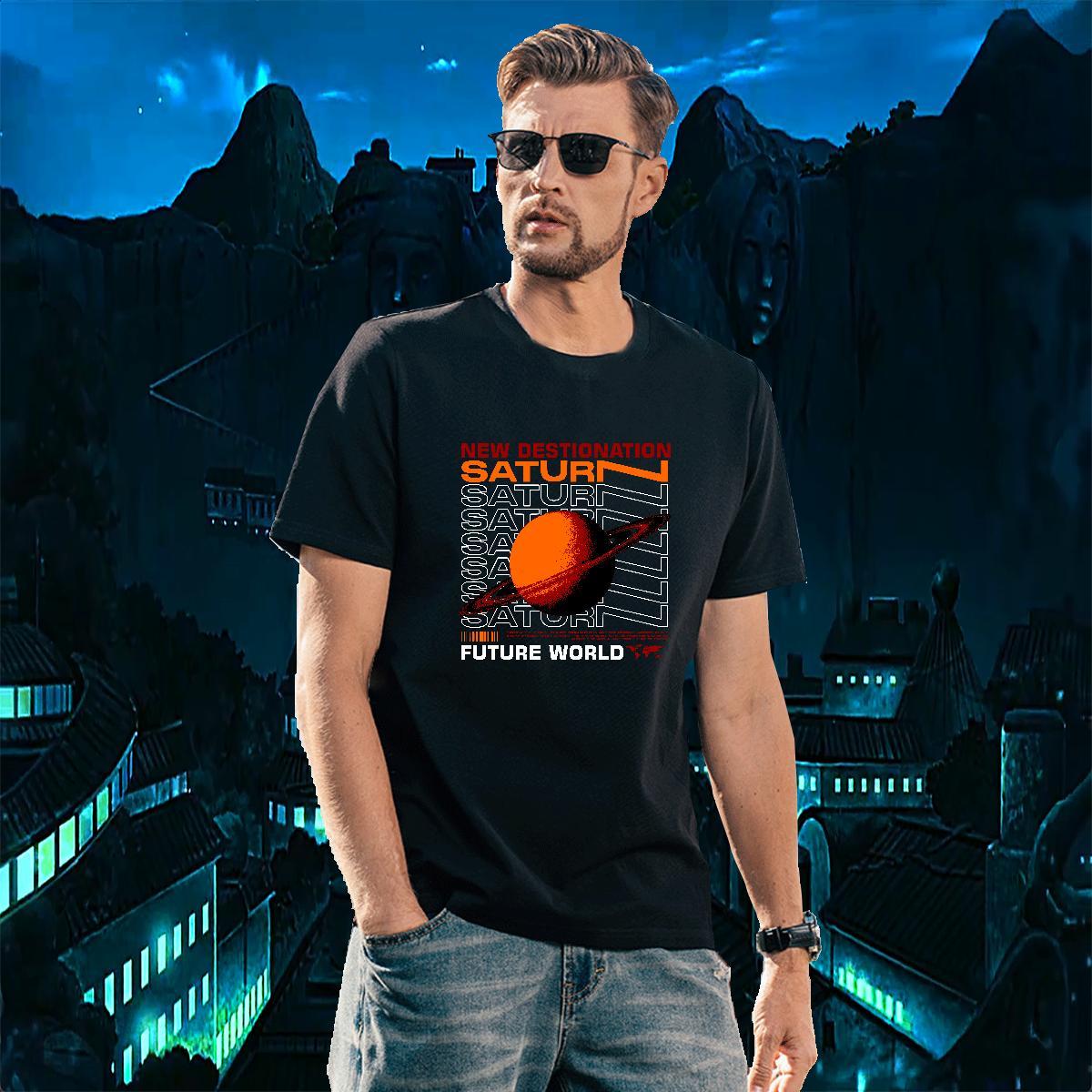 Free Shipping Men Clothes T-Shirt star 230g Cotton Hip Hop Breathable Short Sleeve T Shirt For Man Custom Cartoon Classic Casual Tee Shirt