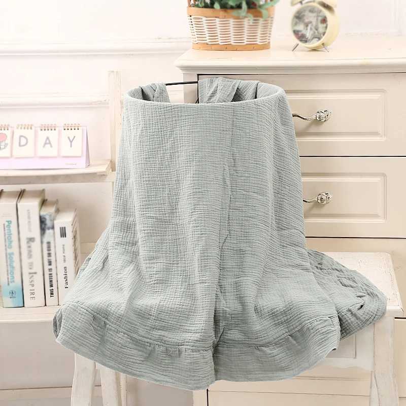 100% organic cotton baby packaging Gauze ruffled baby blanketW240810