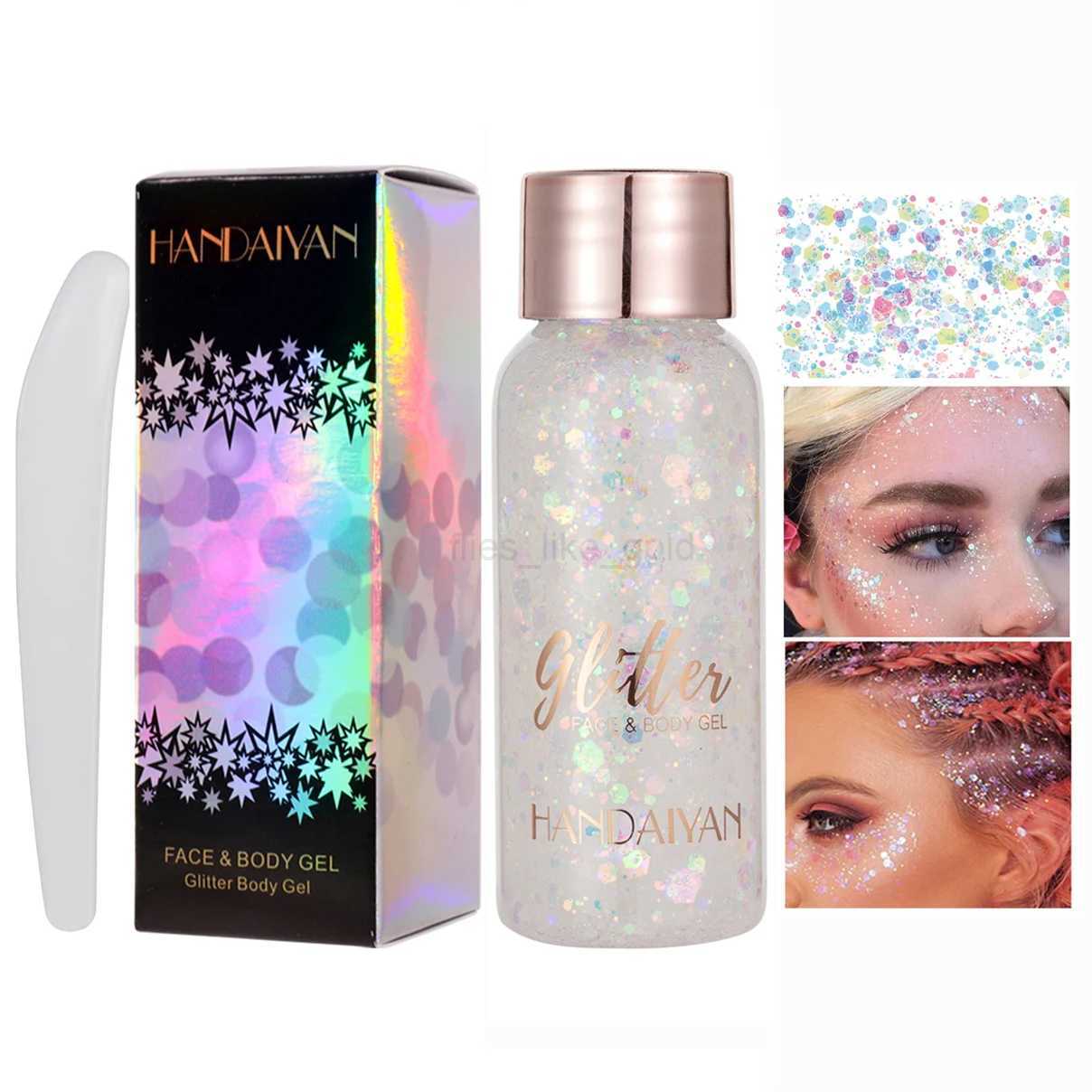 Mermaid Sequins Body Flash gel Set Lasting Holographic Flash Liquid Body Makeup Women Waterproof Facial Flash gel W240812