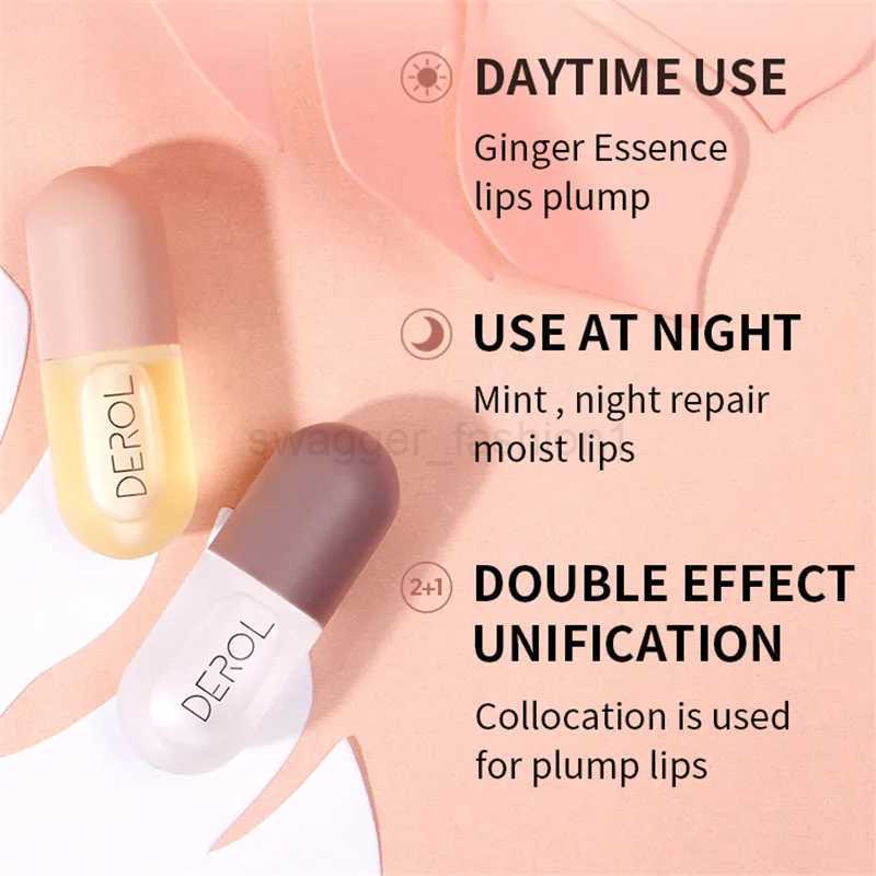 Day Night Instant Volume Lip Plumper Oil Clear Lasting Nourishing Repairing Reduce Lip Fine Line Care Lip Sexy Beauty CosmeticXJ240812