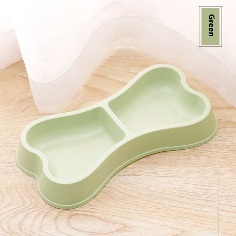 New Nordic style aron color bone shaped double Havo dog pet food utensil cat bowl