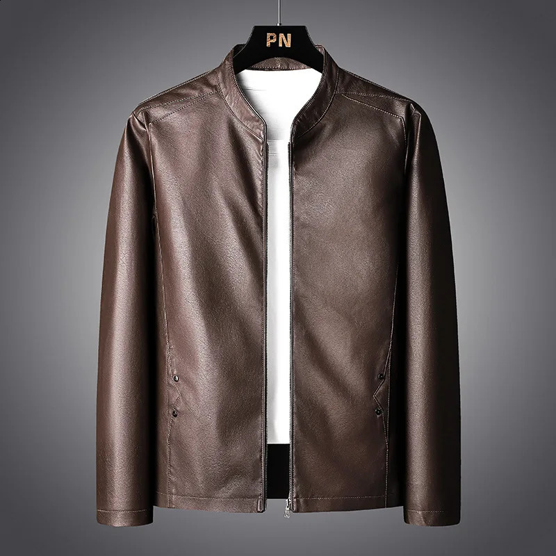 Autumn Men Motorcycle Casual Leather Jacket Mens Faux PU Jacket Man Biker Vintage Fashion Jacket Coats Male Plus Size 5XL 240812