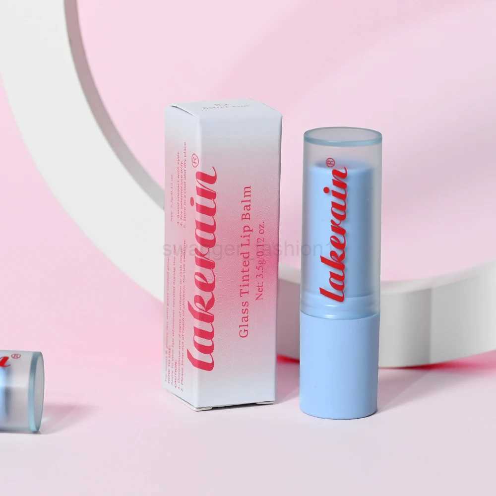 HOT Glass Tinted Lip Balm Light Cherry Red Orange Glow Moisturizing Vegetarian Lip Balm With Bright Clear Color Lip CosmeticsXJ240812