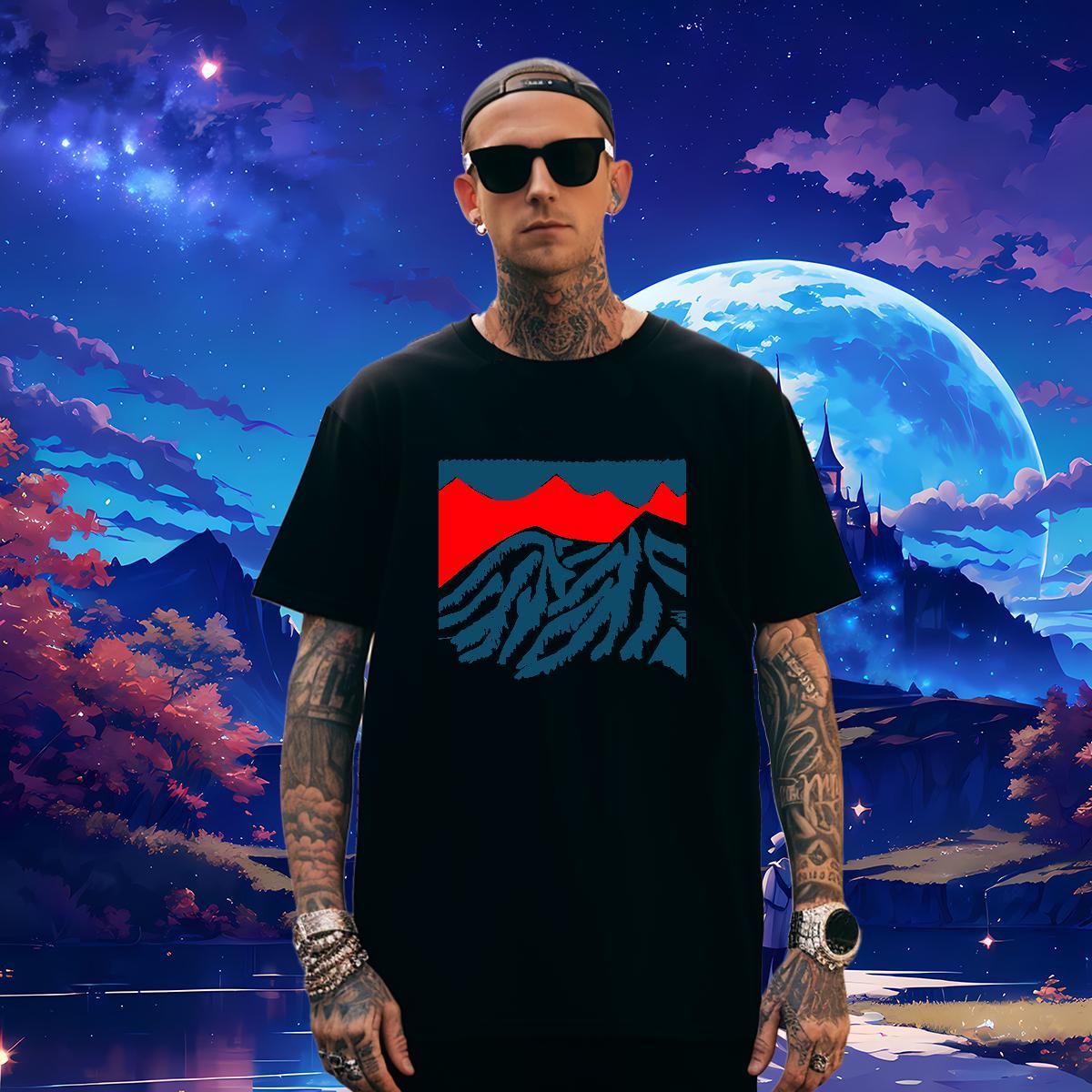Designer Men Clothes T-Shirt mountains 100% Cotton 230g Daily Wear Breathable T shirt Plus Size Custom Wholesale Polos
