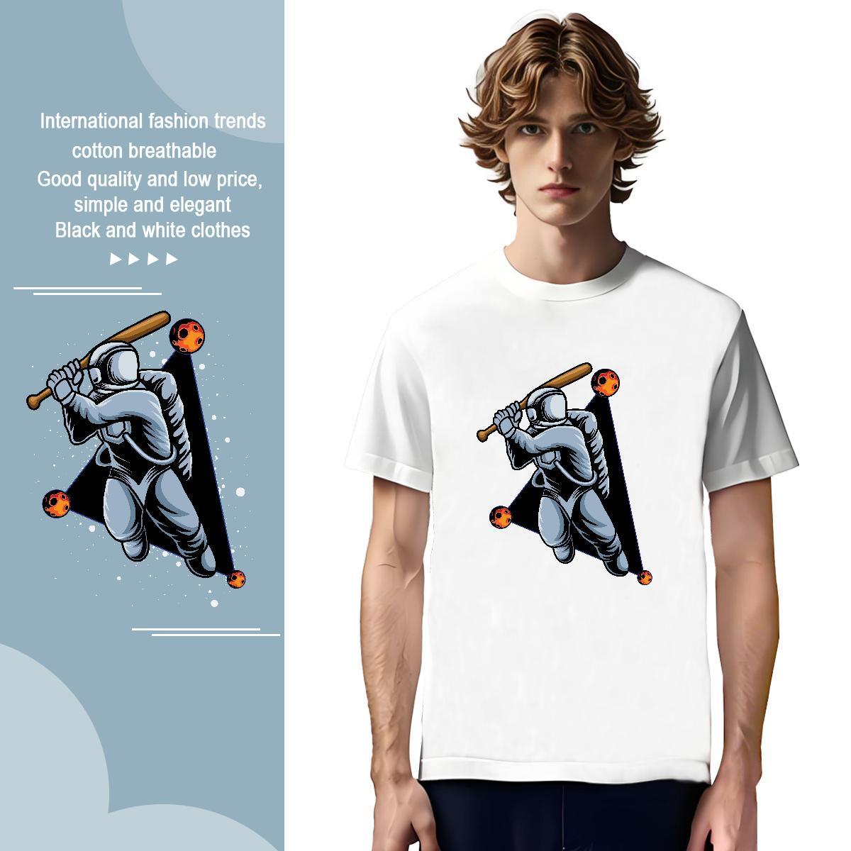 Casual New Man T Shirts 100% Cotton 230g Men Tshirts Street Casual Breathable Short Sleeve Custom Cartoon Designer Tops Tees