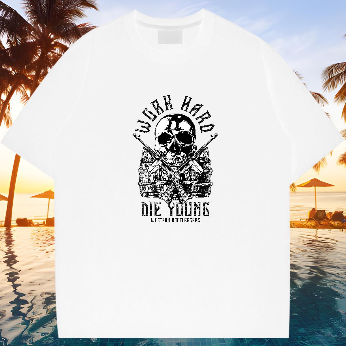 Brand T Shirt For Man skull Tshirts 100% Cotton 230g Daily Wear Designer DIY Anime Round Neck Short Sleeve Couples T Shirts