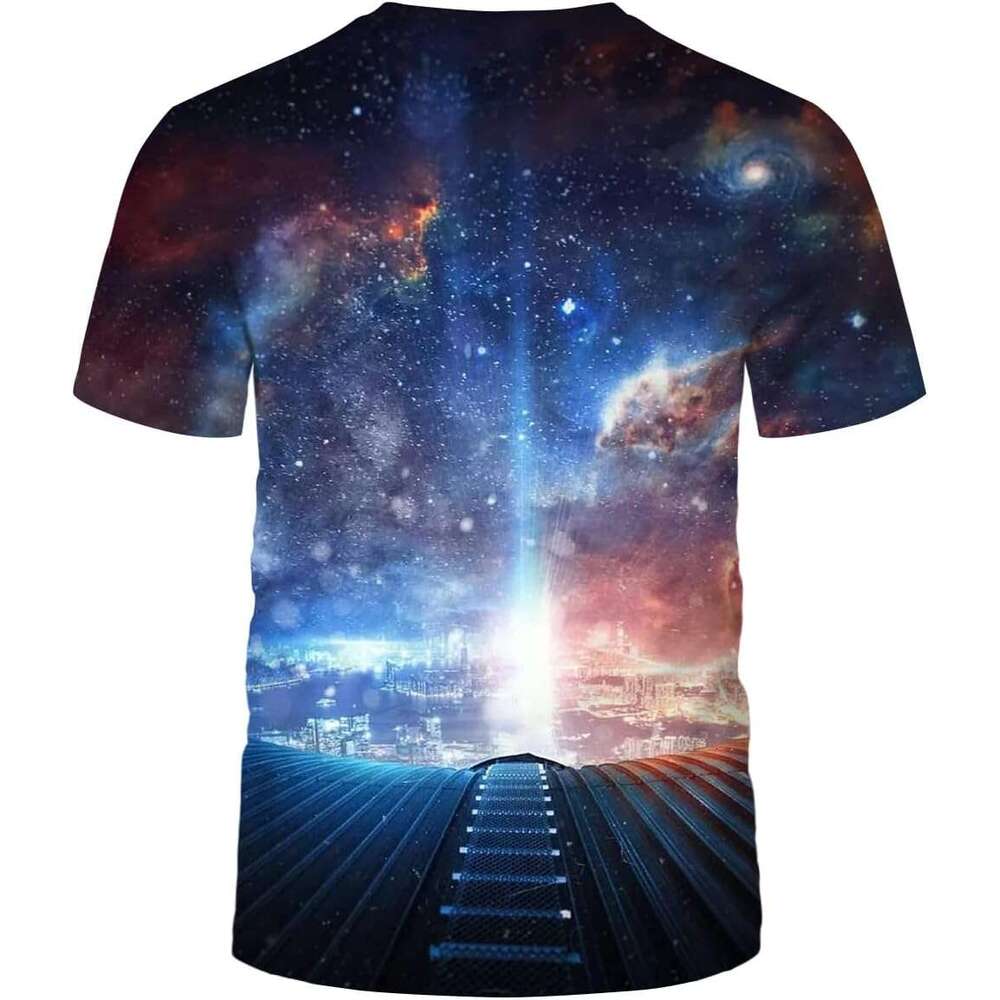 Mens T shirt Psychedelic Universe Sky Shirt 3D Art Print T-Shirt shirts tshirt graphic tee Casual tops summer clothes Short sleeve Free shipping