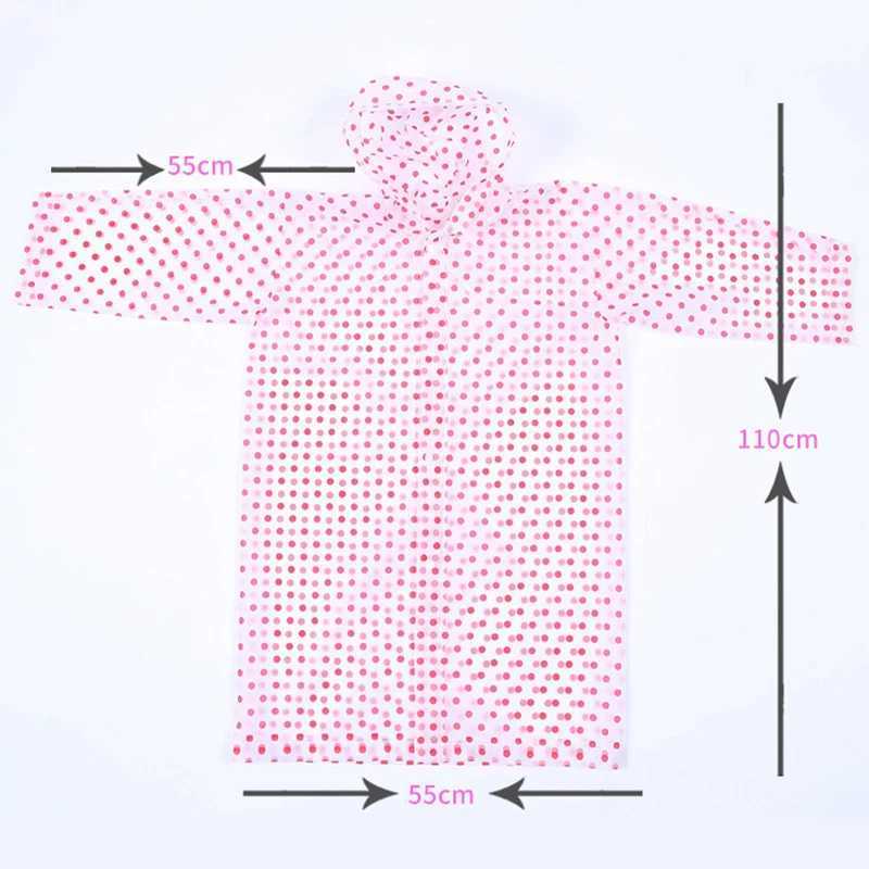Portable Reusable Rain Coat For Children Kids Colorful Dots Rain Poncho Waterproof Poncho Rainwear For Outdoor Travel Y240810