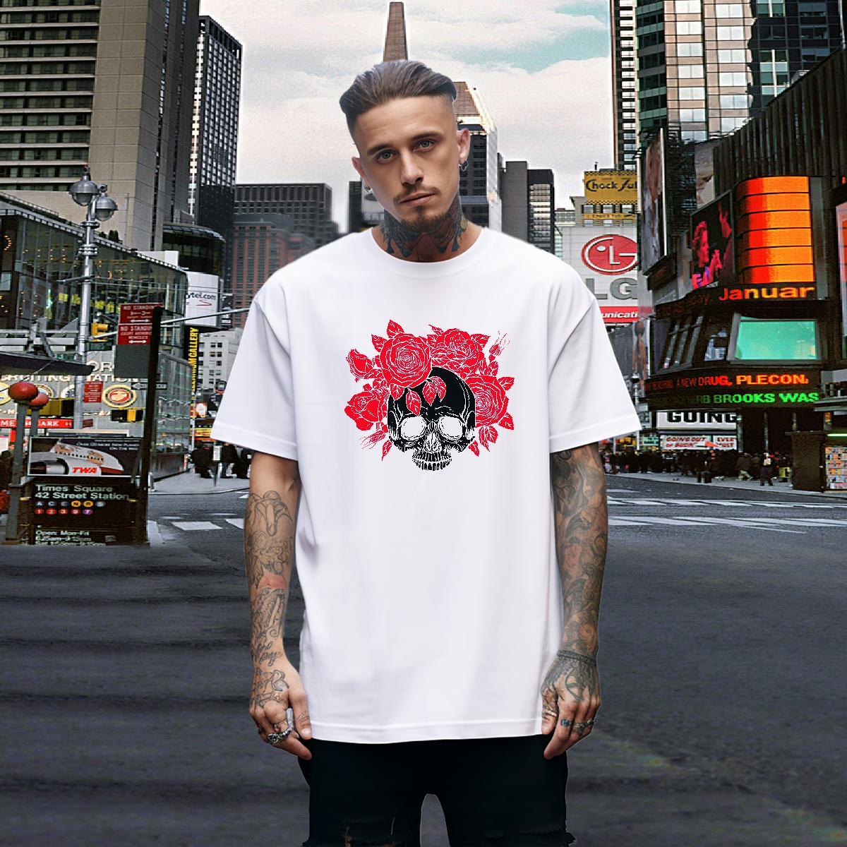2024 New T Shirt For Man flower Tops Shirt 230g 100% Cotton Casual Beach Classic Custom Anime Breathable Short Sleeve Tshirt for Man Woman