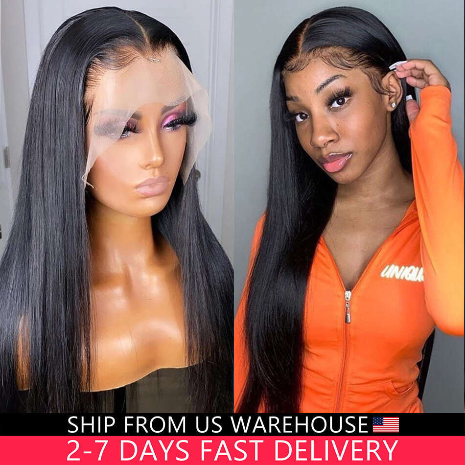 Straight Front 13X6 13X4 360 HD Transparent Lace Frontal Wig 5X5 6X4 4X4 Closure Human Hair Wigs For Women