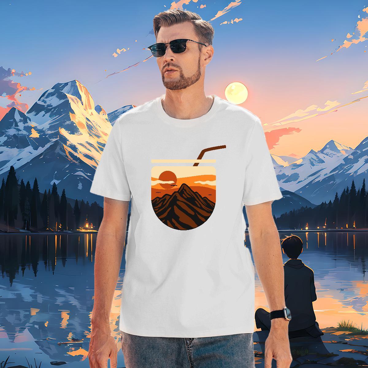 Unisex Tshirt for Man Woman mountains 100% Cotton 230g Outdoor Short Sleeve O-Neck T shirt Skull Free Shipping Top Tees