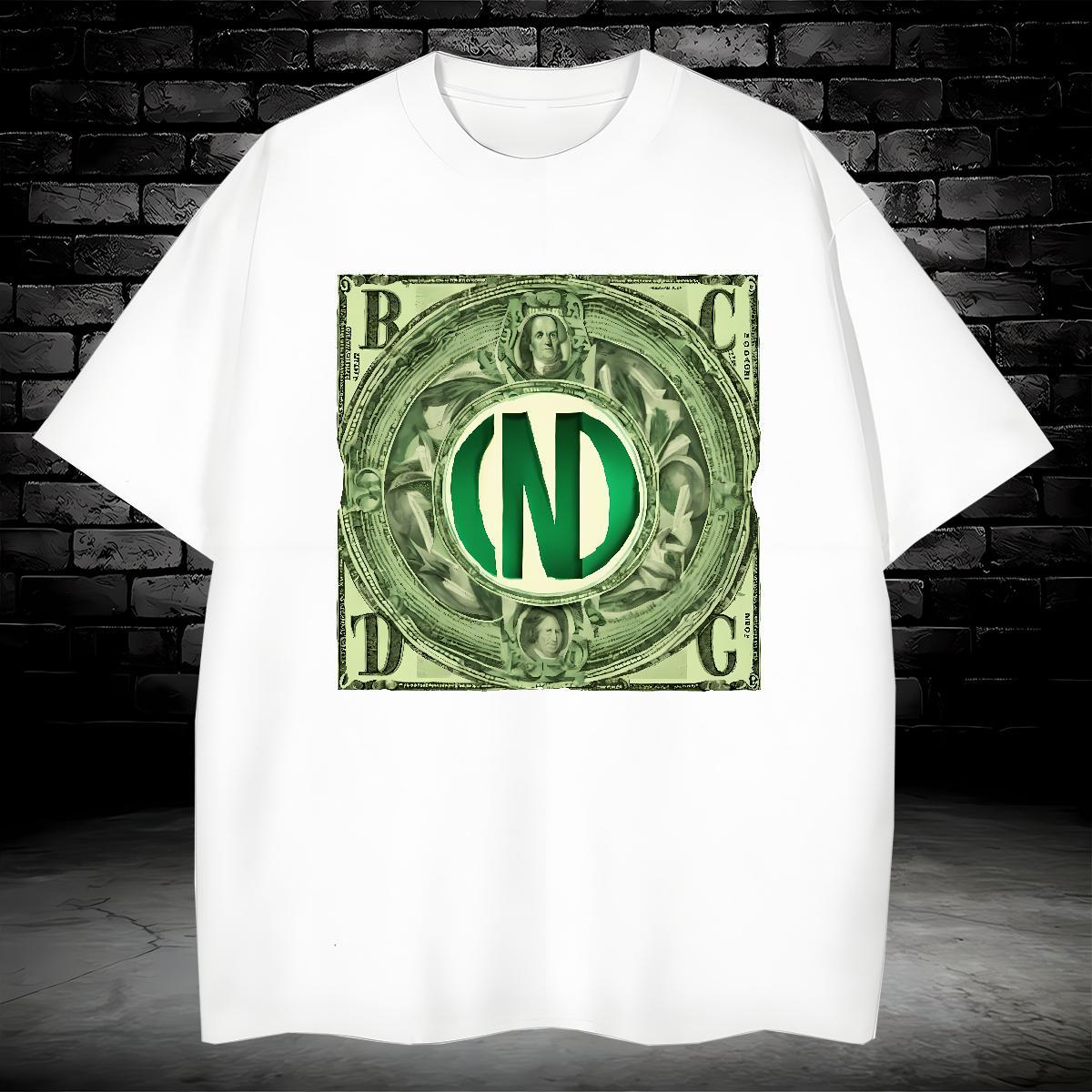 Brand Men Tops Tees dollar 230g 100% Cotton Street Casual O-Neck Short Sleeve T shirt Customized DIY Clothes