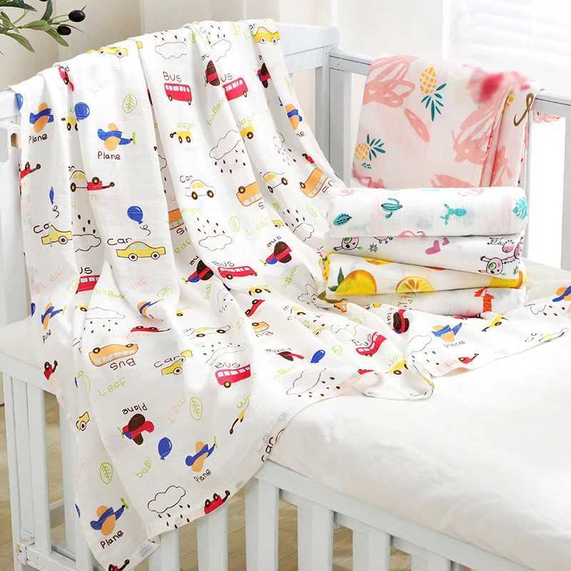 Newborn baby blanket double-layer plain cotton 110 * 120cm soft newborn bath Gaozi baby packaging sleeping bag baby stroller coverW240810