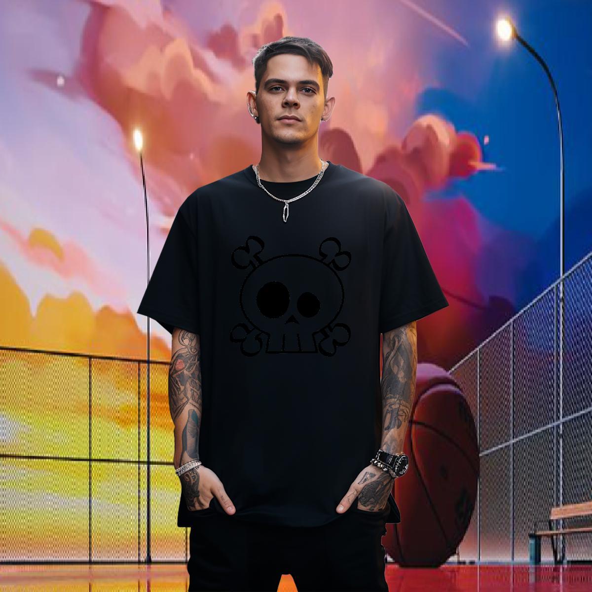 2024 Designer Men T Shirts skull Tees 100% Cotton 230g Casual Brand Custom Print Plus Size Breathable Short Sleeve Tshirts