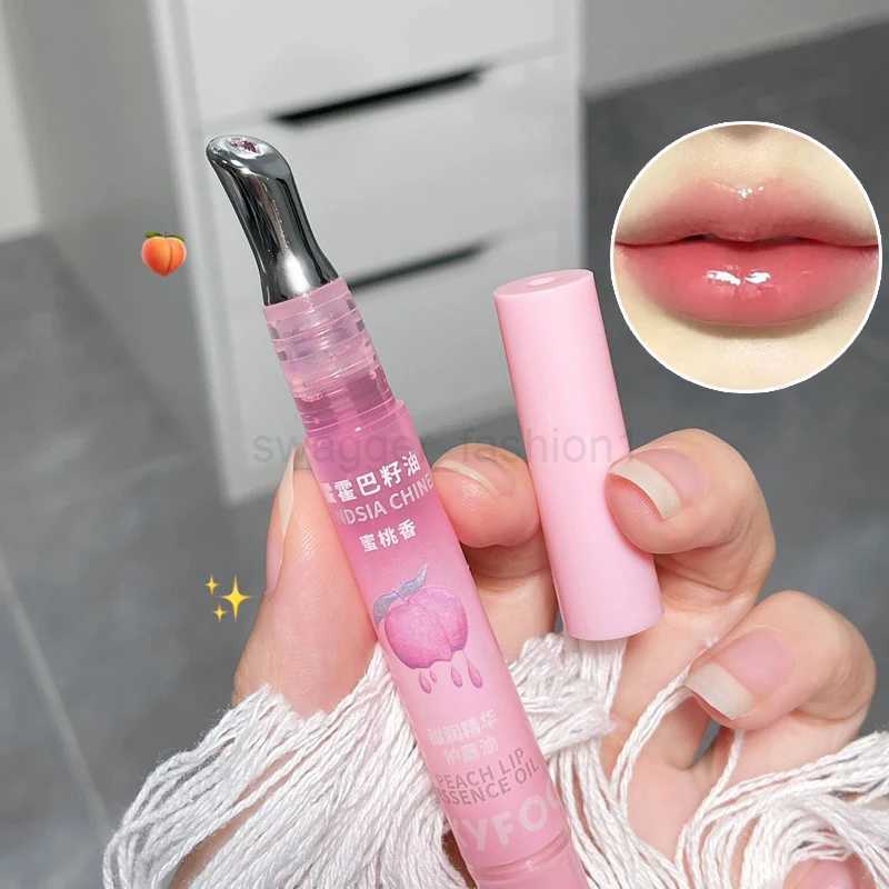 Peach Lip Oil Moisturizing Glass Lip Gloss Fragrance Non-sticky Lip Tint Lips Plumper Autumn and Winter Lips Care Serum PrimerXJ240812