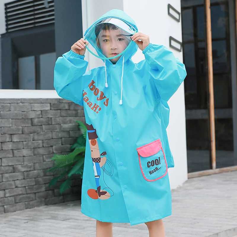 Childrens Raincoat Baby Kindergarten Boys and Girls with Space for Schoolbag Childrens Student Poncho Waterproof Rain Coat Y240810