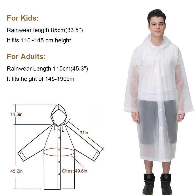 Children And Adult Raincoat Reusable Rain Jacket Coats With Hood Fashion EVA Thickened Rain Coat For Girl Boy Outdoor Travel Y240810