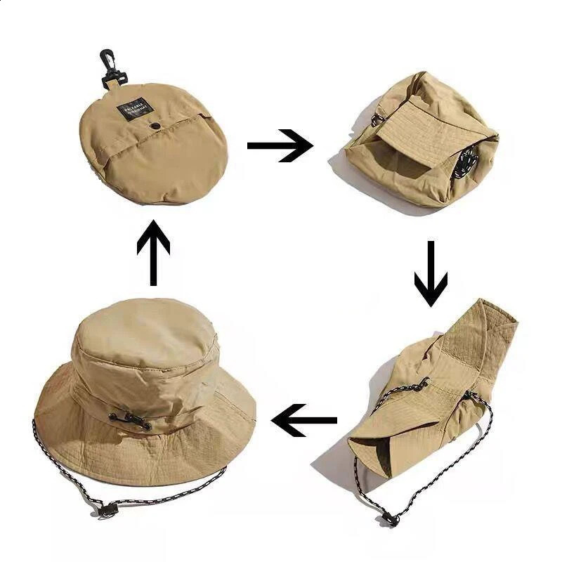 Foldable Panama bucket hat outdoor UV resistant sun suitable for men women spring summer quick drying waterproof hanging fishermans 240812