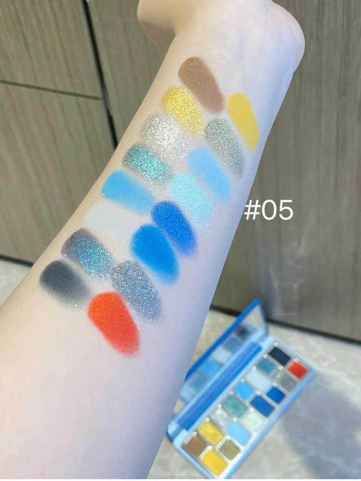Qianyan 16 color eye shadow matte flash plate powder black Qianyan Cheeeyep jeans sequinsW241212