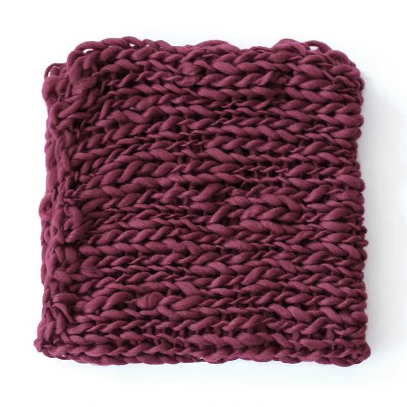 Handmade knitted crochet blanket pad soft material baby newborn photography blanket basket filled with cotton thick picture backgroundW240810