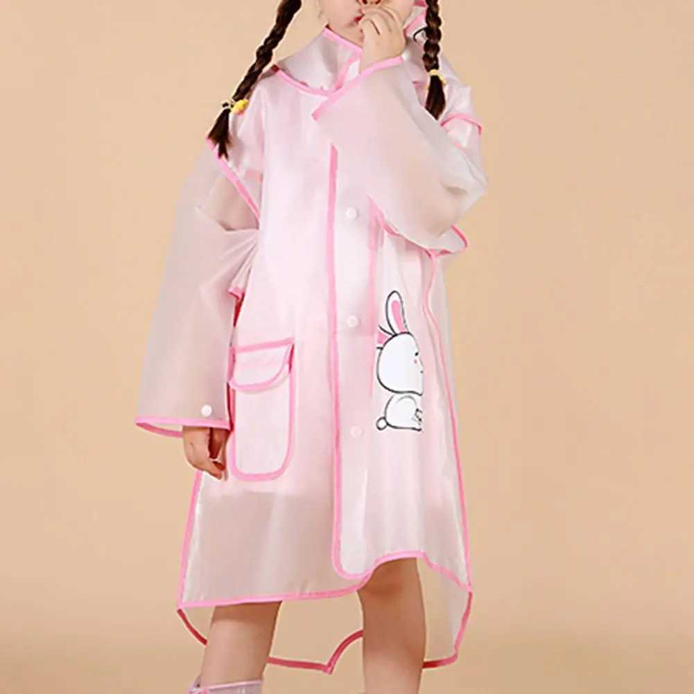 Kids Rain Coat Boys Girls Cartoon Dinosaur Rainsuit Waterproof Elastic Children Raincoat Hooded Rainwear Jacket for Outdoor Y240810