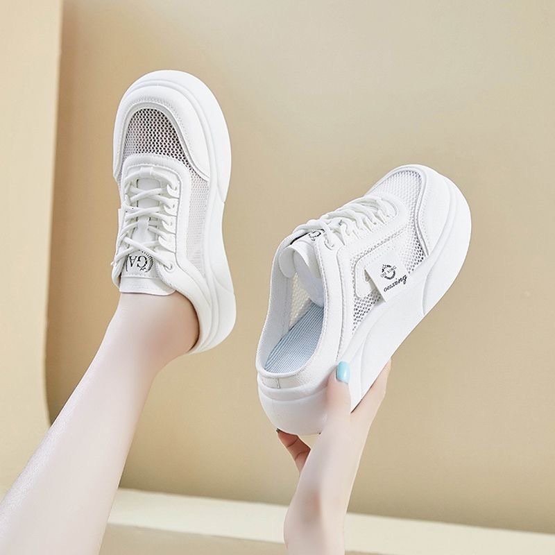 Ddmysports Ollow Out Breathable Thick Sole White Women In Summer Thin For Casual Sports S Shoes With Toe Caps And Mesh Holes Sandals Outdoor Shoes