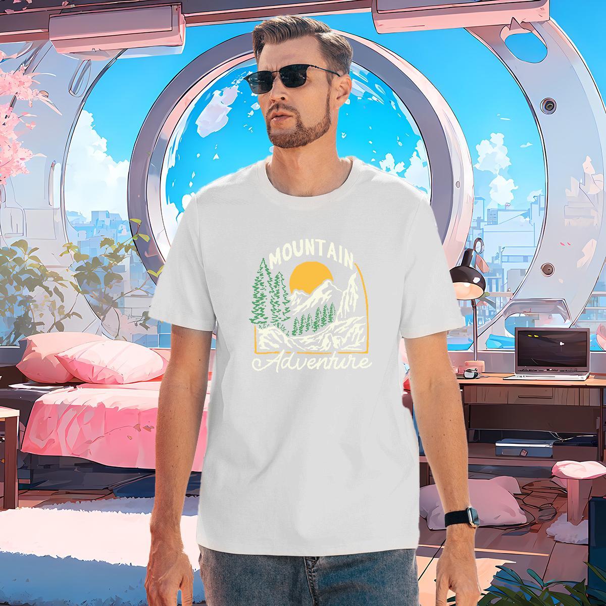 Wholesale Men Tshirts sun 230g Pure Cotton Beach Breathable Crew Neck Man T Shirts DIY Printed New Clothes