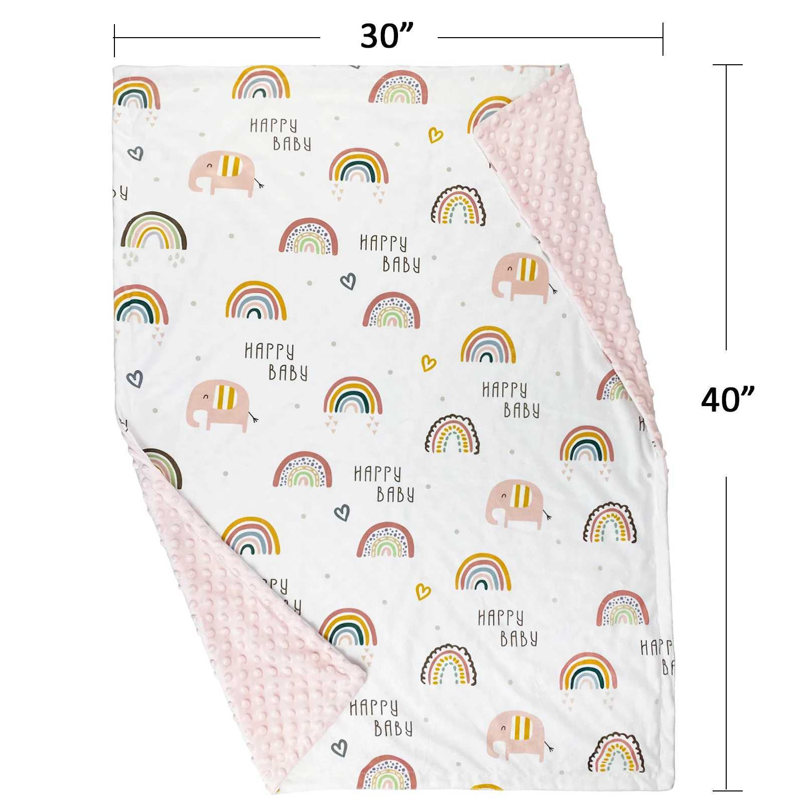 Baby blanket made of soft mint and double layered wool designed for boys girls toddlers and newbornsW240810