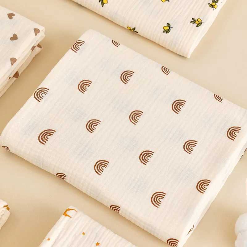 Ins baby blanket plain bed sheet 2-layer cotton blanket for newborn bath towels summer bedding baby soft blanketW240810
