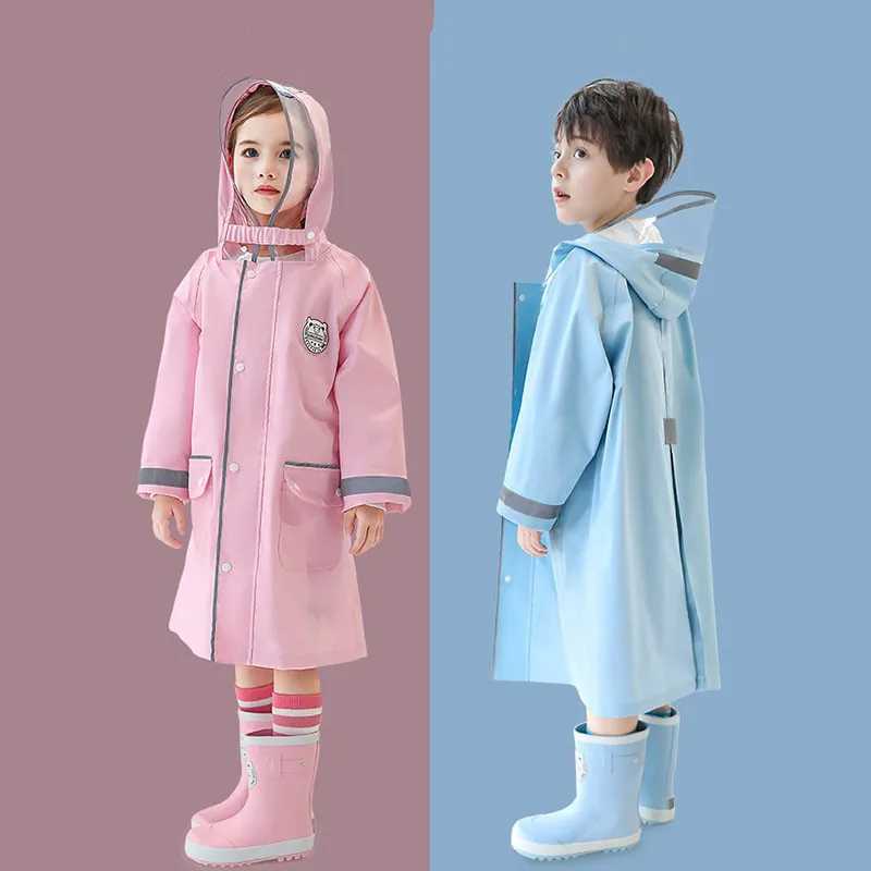95-160cm Waterproof Rain Coat Cover For Children Raincoat Poncho Jacket Child Hiking Rainwear Chubasqueros Y240810