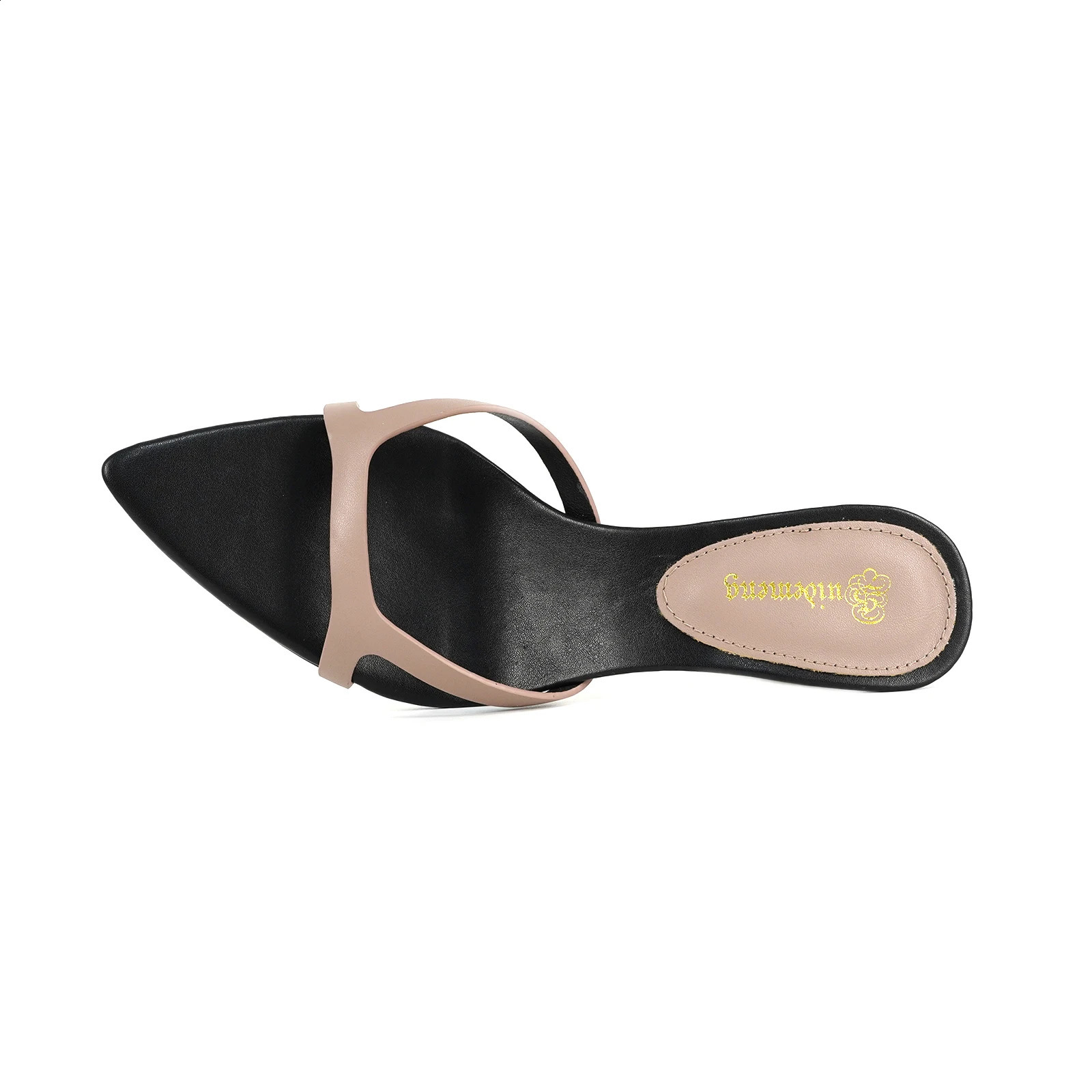 Elegant Womens High Heels Plus Size 35-44 Genuine Leather Party Shoes Pointed Open Toe Thin Heel Womens Slippers Summer 240809