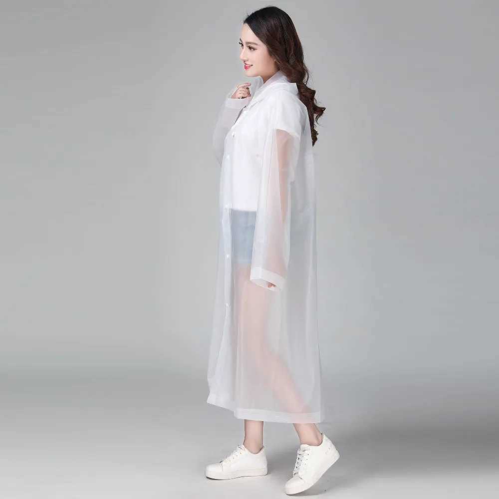 135g Thick Raincoat EVA Women Raincoat Thickened Waterproof Rain Coat Women Clear Transparent Tour Waterproof Rainwear Suit Y240810