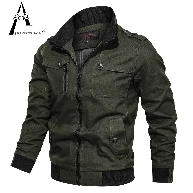 Bomber Jacket Men Fashion Casual Windbreaker Jacket Coat Men Spring Autumn Outwear Stand Slim Military Jacket Mens 240809
