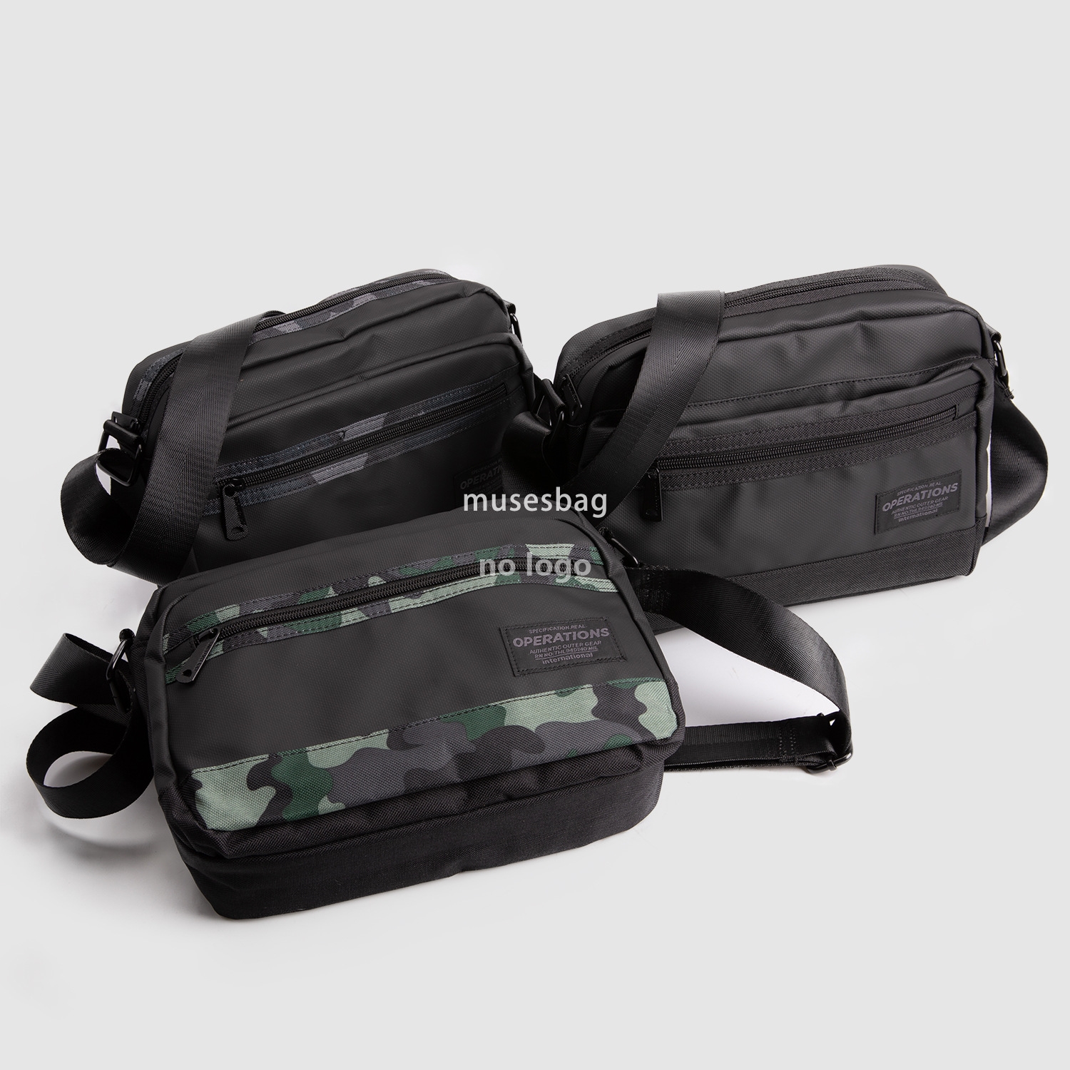 Men's bag shoulder bag crossbody bag Canvas casual student messenger bag Camouflage contrast crossbody bag Rain trend bag