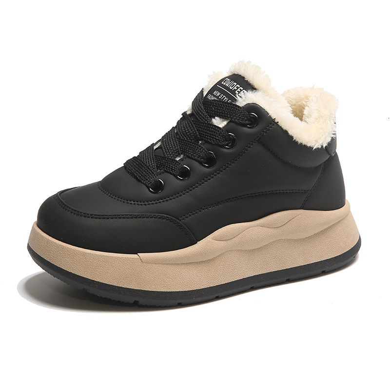 Ddmysports Winter For Women New Velvet Versatile Student Igh Top Trendy Big Cotton Thick Sole Casual Shoes BR Outdoor