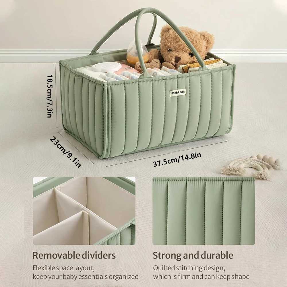 Baby diaper basket fashionable baby diaper storage rack diaper storage basket newborn party list and basic baby items W240812