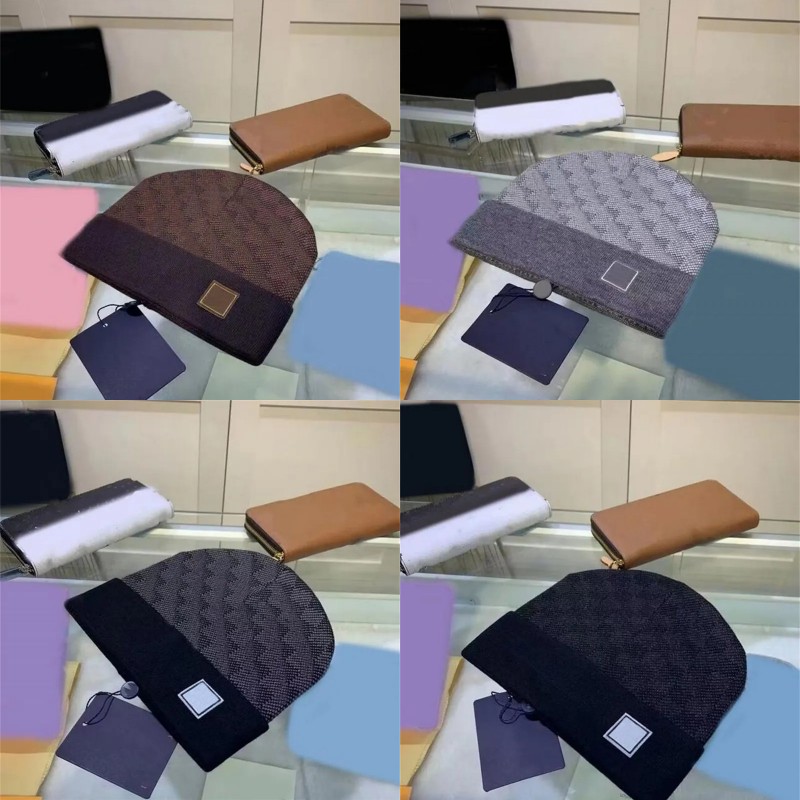 Knitted beanie designer skull cap winter hats for men multicolors breathable letter luxury plaid fall thermal travel skiing mens hats popular cuffed ho06 C4