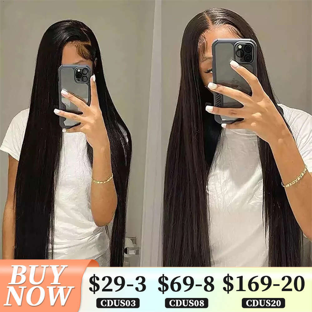13X4 13X6 Hd 30 32 34 Inch Straight Front Human Hair 360 Lace Frontal 5X5 6X4 Closure Wig