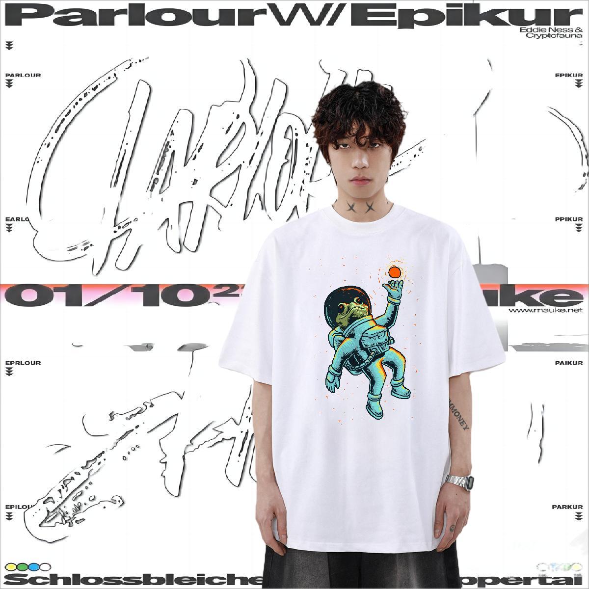 Classic Casual T-Shirts for Men ET Tee Shirt 230g 100% Cotton Outdoor Cool Black White Breathable Short Sleeve Men Tshirts
